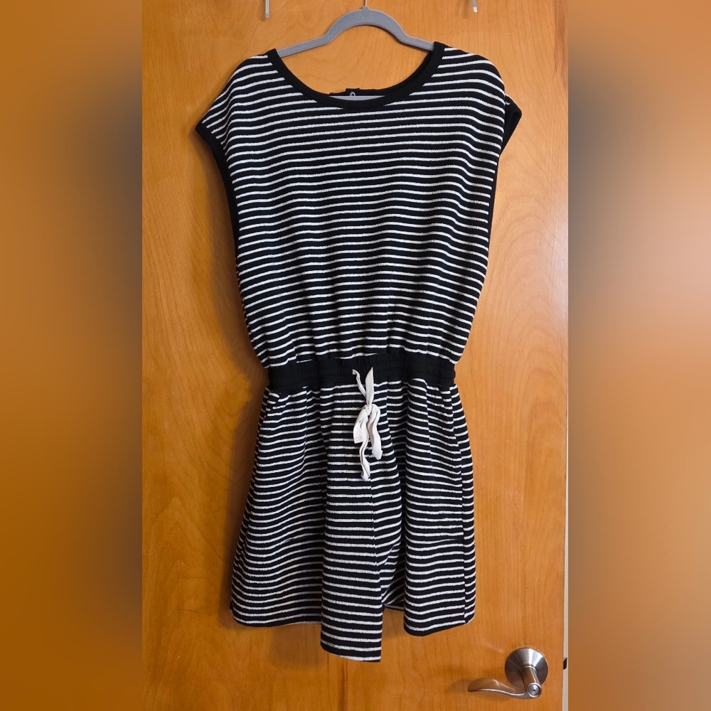 Casual Black and White Striped Jumpsuit